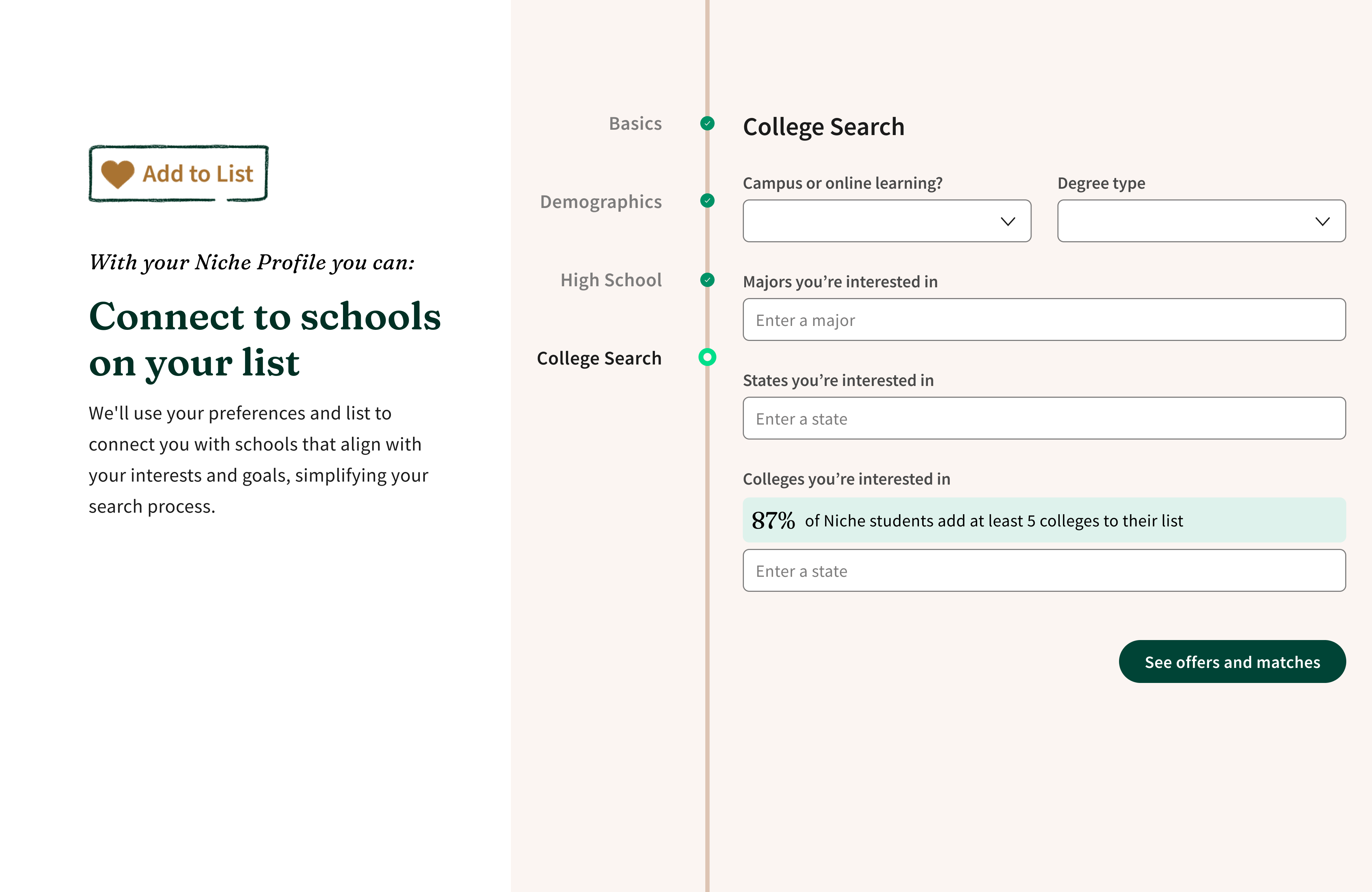 College Search step